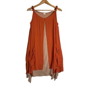 Silk Blend Gauzy Open Vest Layered Shell Lagenlook Boho Hippie Minimalist Small